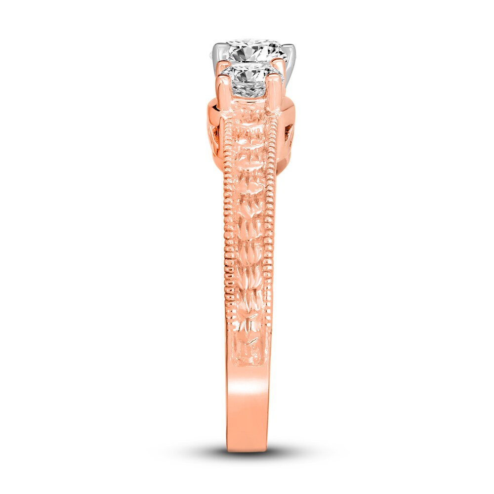Diamond 3-Stone Ring 1 ct tw Round 14K Rose Gold Ss5PiyST Diamond 3-Stone Ring 1 ct tw Round 14K Rose Gold Ss5PiyST