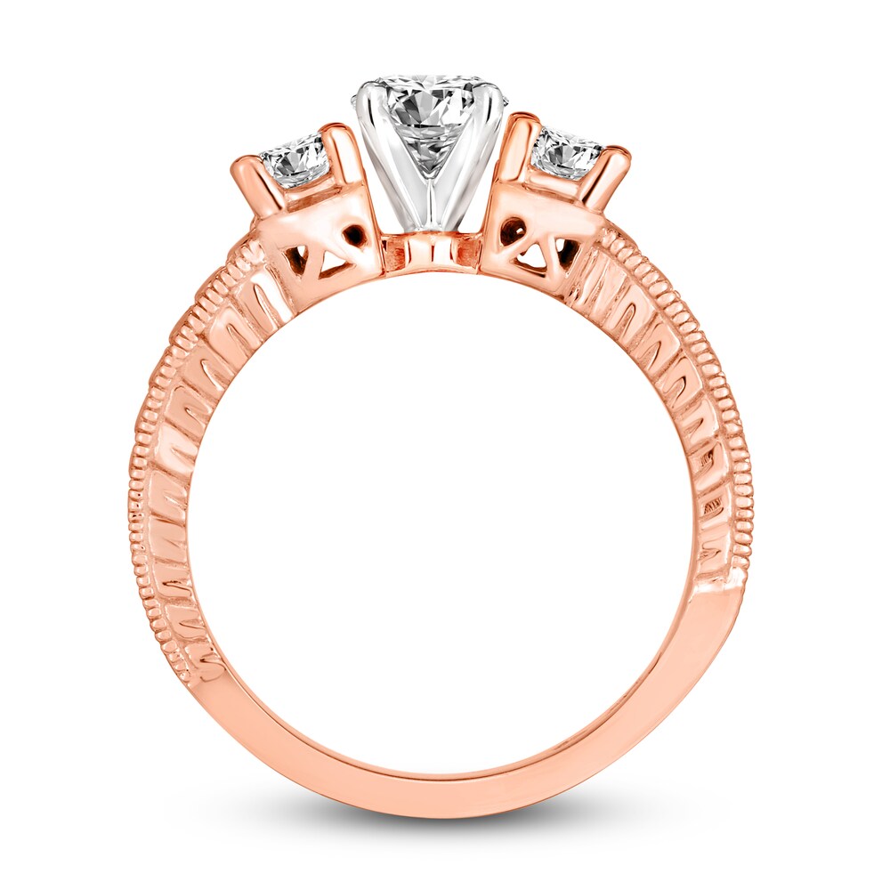 Diamond 3-Stone Ring 1 ct tw Round 14K Rose Gold Ss5PiyST Diamond 3-Stone Ring 1 ct tw Round 14K Rose Gold Ss5PiyST