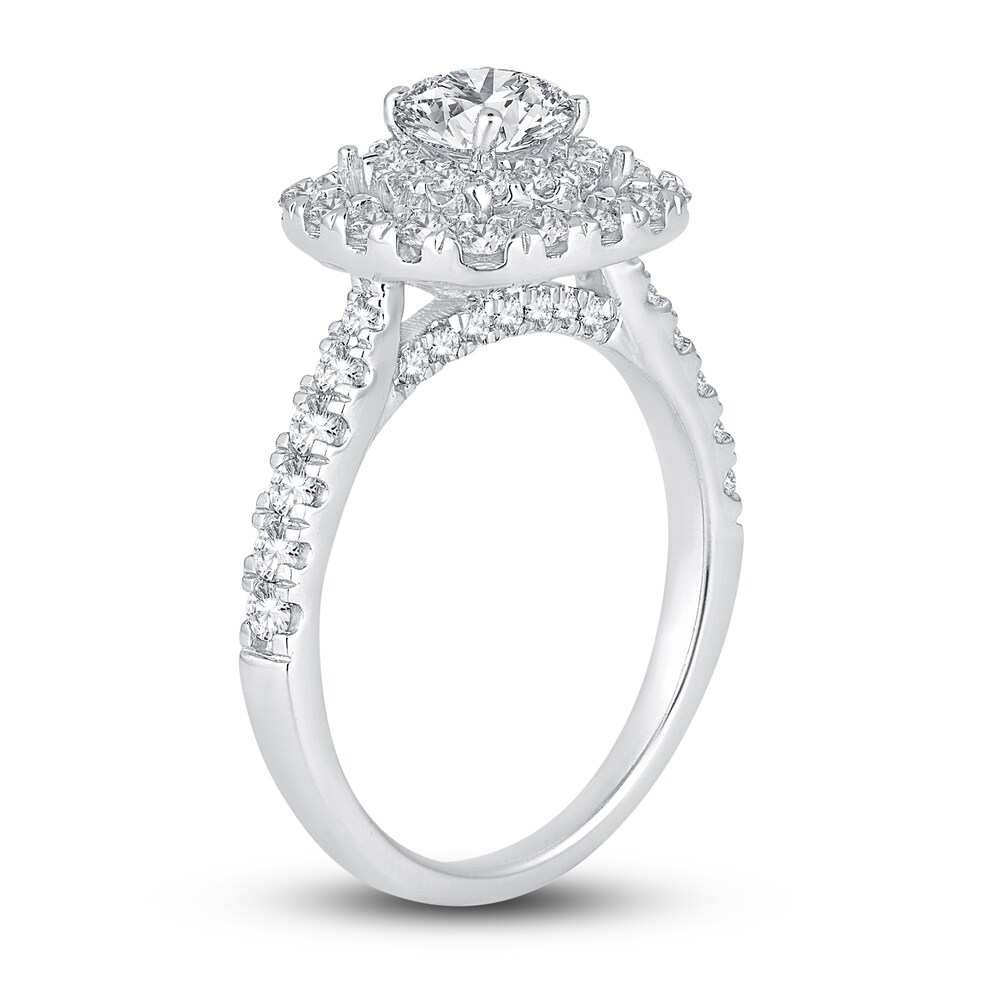 Diamond Engagement Ring 1-1/2 ct tw Round 14K White Gold SxtMm39I Diamond Engagement Ring 1-1/2 ct tw Round 14K White Gold SxtMm39I