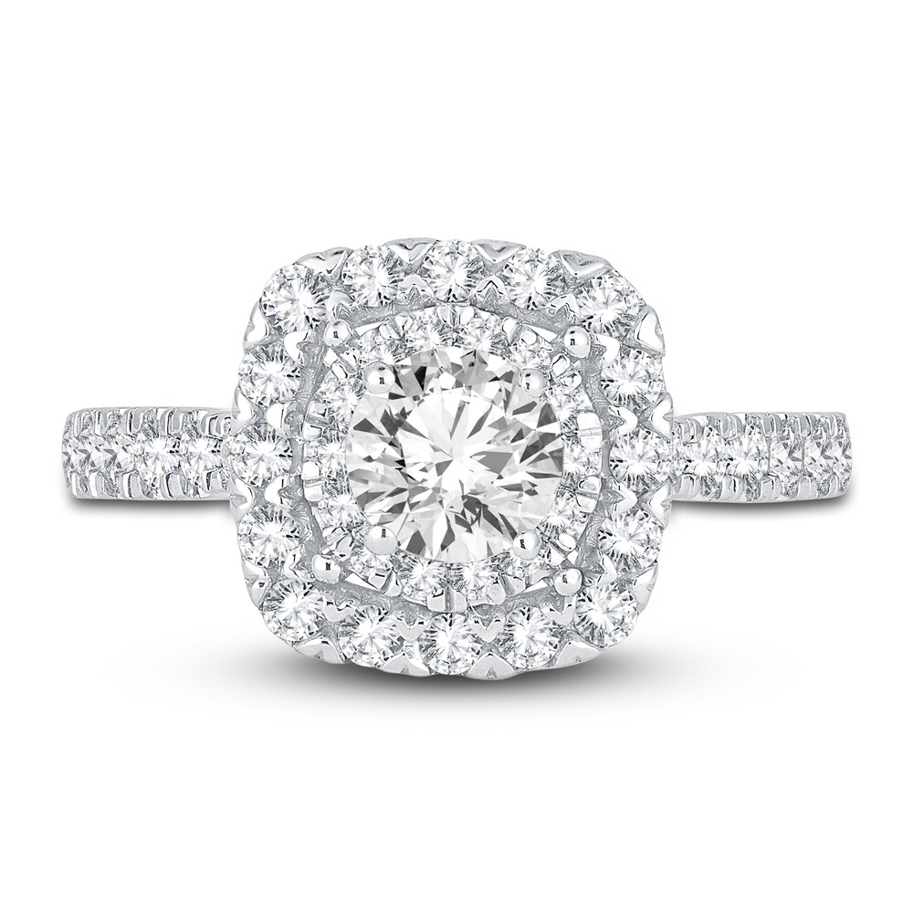 Diamond Engagement Ring 1-1/2 ct tw Round 14K White Gold SxtMm39I Diamond Engagement Ring 1-1/2 ct tw Round 14K White Gold SxtMm39I
