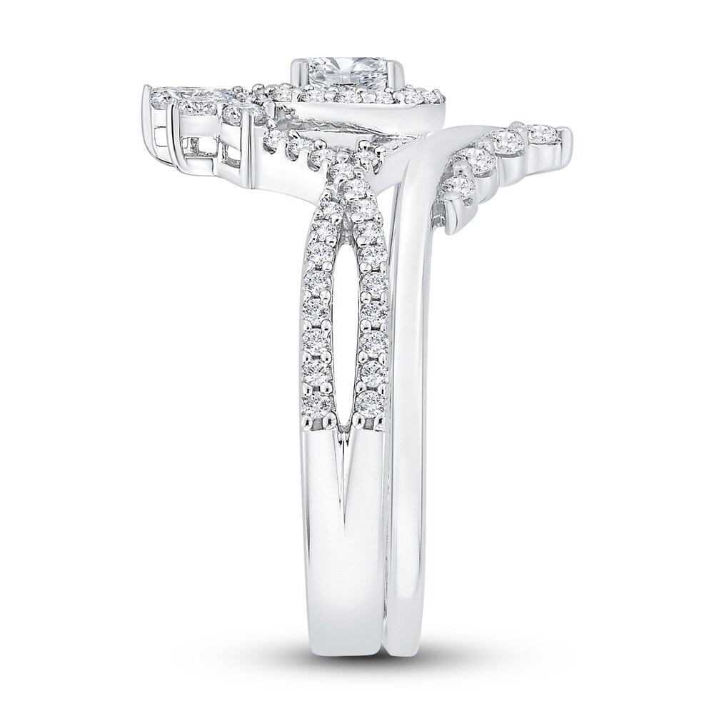 Diamond Engagement Ring 1 ct tw Round/Marquise 14K White Gold T2PMhzsD Diamond Engagement Ring 1 ct tw Round/Marquise 14K White Gold T2PMhzsD