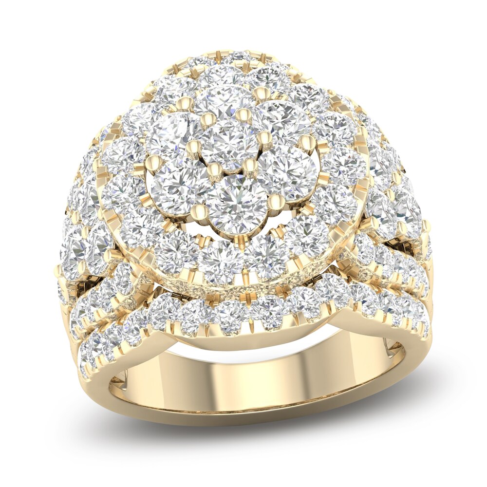 Diamond Engagement Ring 4-1/3 ct tw Round 14K Yellow Gold T4m3DnCV Diamond Engagement Ring 4-1/3 ct tw Round 14K Yellow Gold T4m3DnCV