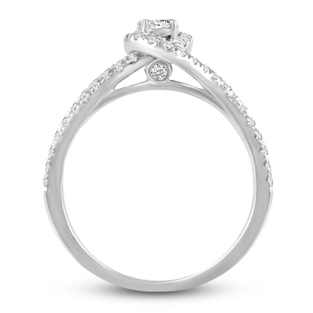 Diamond Engagement Ring 3/4 ct tw Round 14K White Gold TAI086qa Diamond Engagement Ring 3/4 ct tw Round 14K White Gold TAI086qa