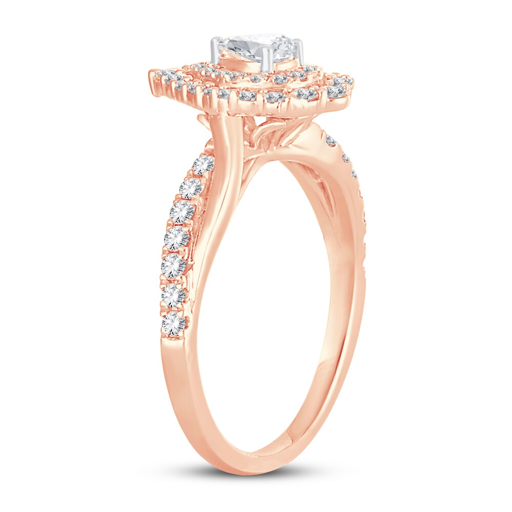 Diamond Ring 3/4 ct tw Pear-shaped 14K Rose Gold TB7jGjTO Diamond Ring 3/4 ct tw Pear-shaped 14K Rose Gold TB7jGjTO