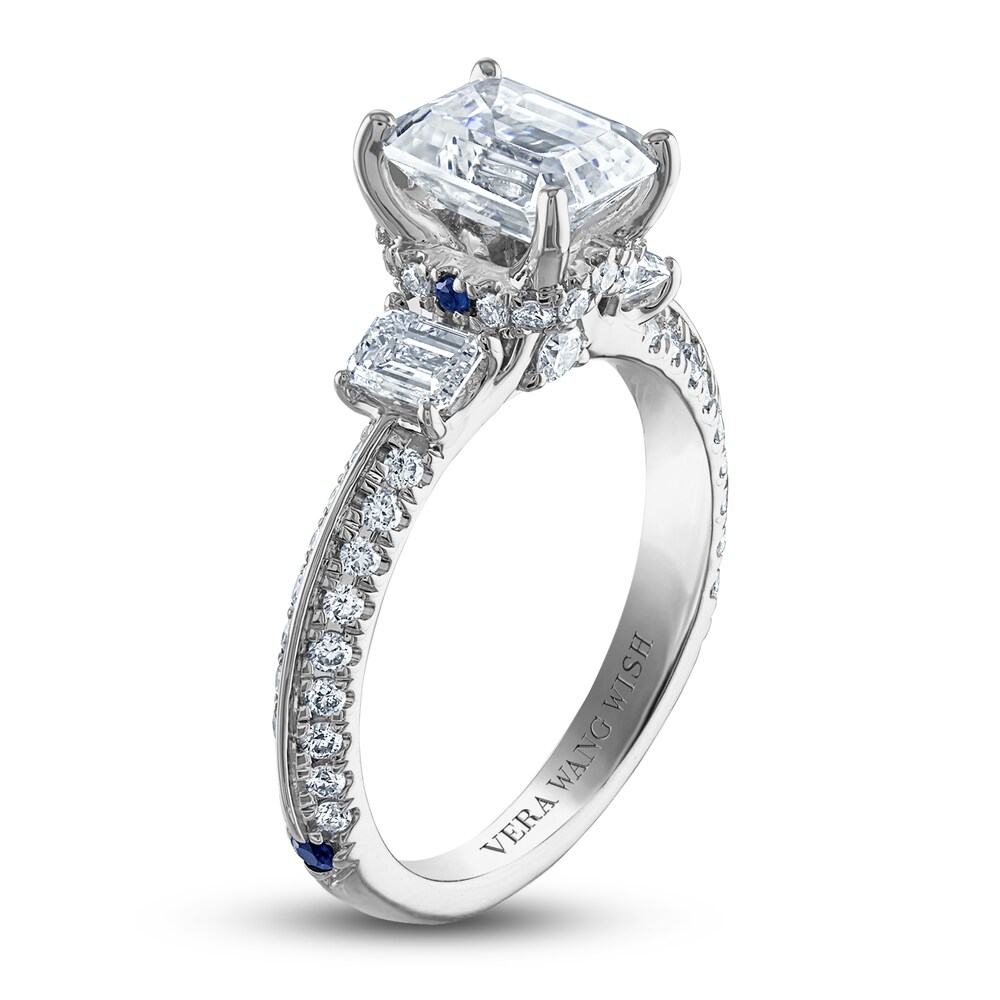 Vera Wang WISH Lab-Created Diamond Engagement Ring 3 ct tw Radiant/Round 14K White Gold TKw0ek1w Vera Wang WISH Lab-Created Diamond Engagement Ring 3 ct tw Radiant/Round 14K White Gold TKw0ek1w