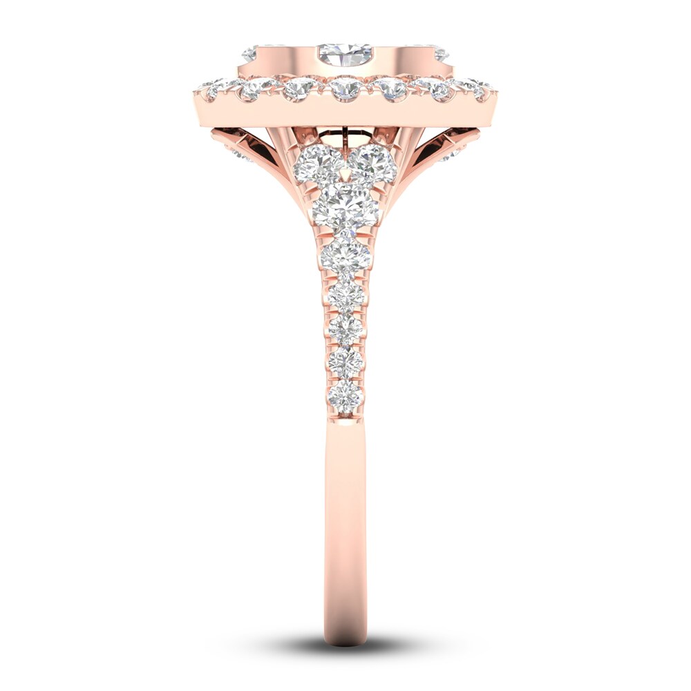 Diamond Engagement Ring 1-1/4 ct tw Oval/Round 14K Rose Gold TfbT8ykI Diamond Engagement Ring 1-1/4 ct tw Oval/Round 14K Rose Gold TfbT8ykI