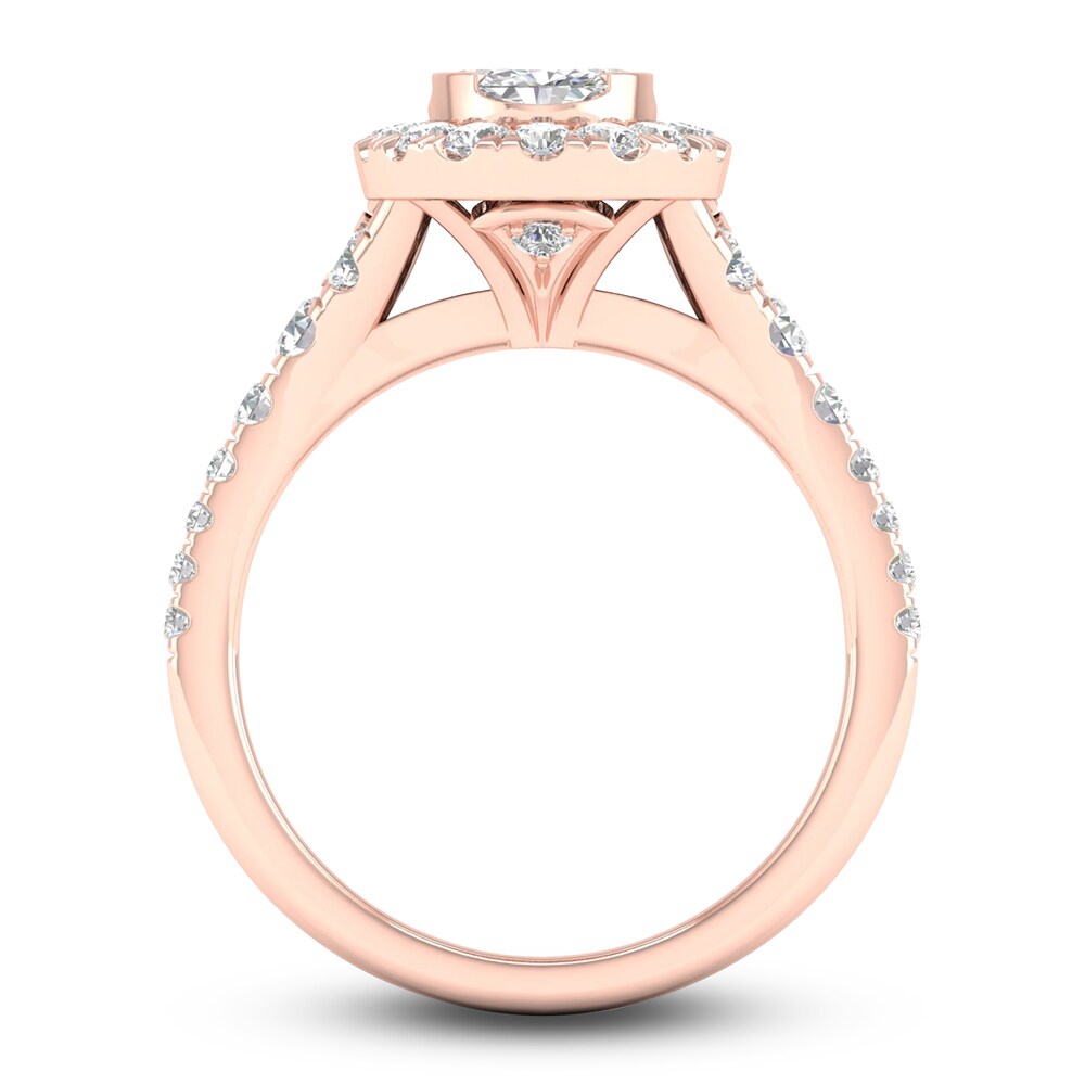 Diamond Engagement Ring 1-1/4 ct tw Oval/Round 14K Rose Gold TfbT8ykI Diamond Engagement Ring 1-1/4 ct tw Oval/Round 14K Rose Gold TfbT8ykI