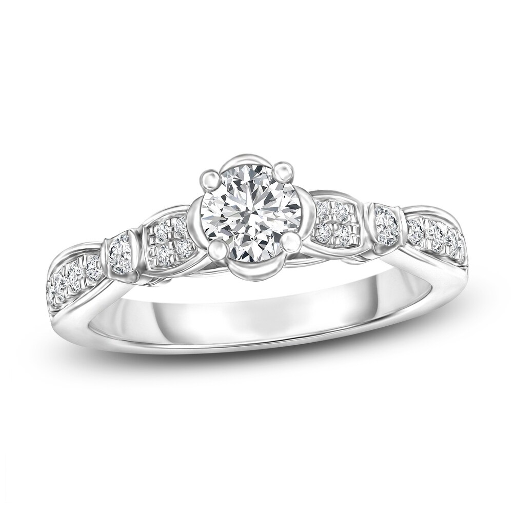 Diamond Engagement Ring 1/2 ct tw Round 14K White Gold TmZBuTkX Diamond Engagement Ring 1/2 ct tw Round 14K White Gold TmZBuTkX