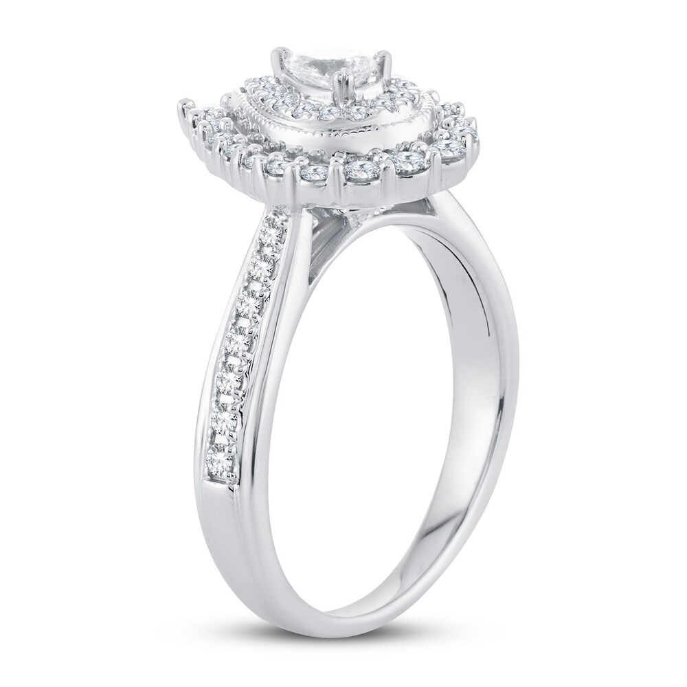 Diamond Ring 5/8 ct tw Pear-shaped 14K White Gold UNmzRgZG Diamond Ring 5/8 ct tw Pear-shaped 14K White Gold UNmzRgZG