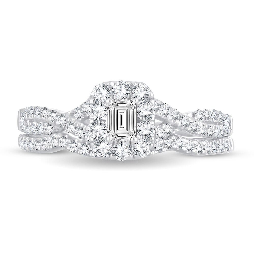 Diamond Bridal Set 3/4 ct tw Emerald-cut 14K White Gold UdFE0enz Diamond Bridal Set 3/4 ct tw Emerald-cut 14K White Gold UdFE0enz