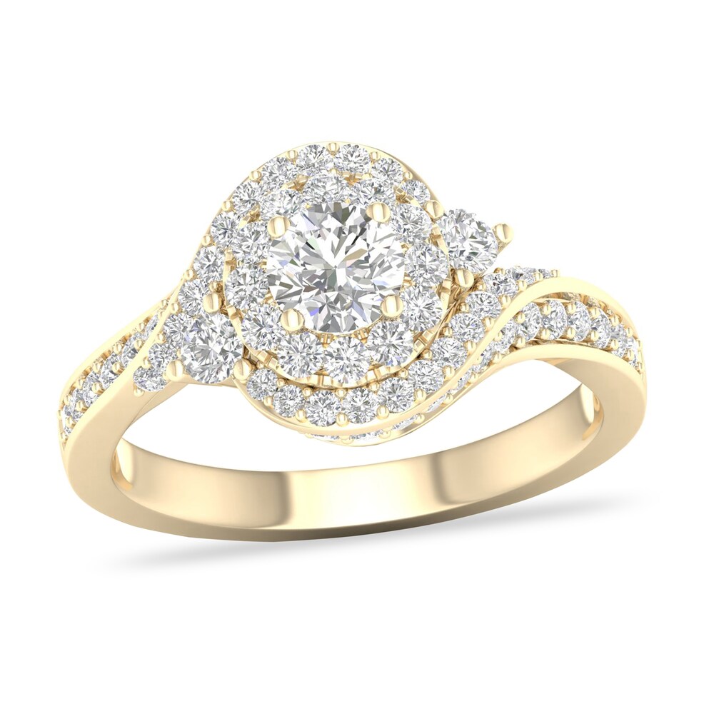 Diamond Ring 1 ct tw Round-cut 14K Yellow Gold UdYKlcd0