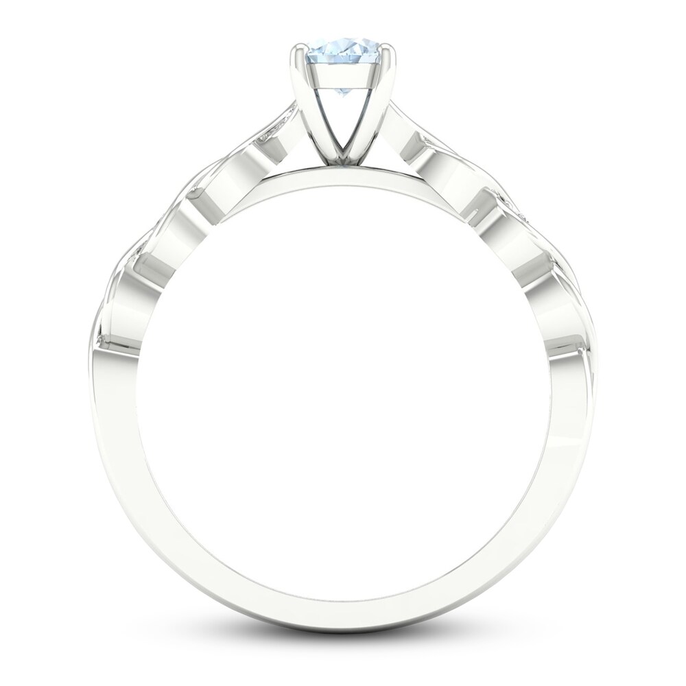 Natural Aquamarine Engagement Ring 1/15 ct tw Diamonds 14K White Gold Uig3FlsX Natural Aquamarine Engagement Ring 1/15 ct tw Diamonds 14K White Gold Uig3FlsX
