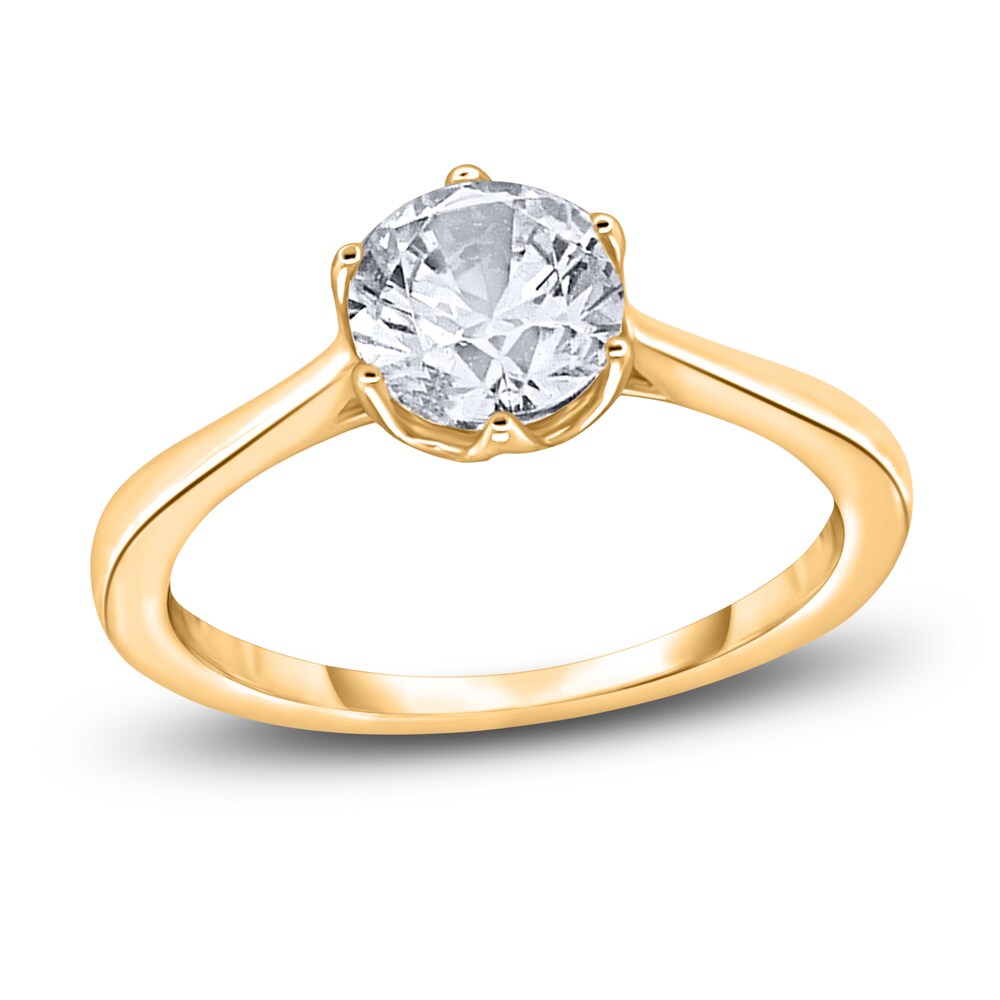 Diamond Cathedral Solitaire Engagement Ring 1-1/2 ct tw Round 14K Yellow Gold (I2/I) UrRiejix Diamond Cathedral Solitaire Engagement Ring 1-1/2 ct tw Round 14K Yellow Gold (I2/I) UrRiejix