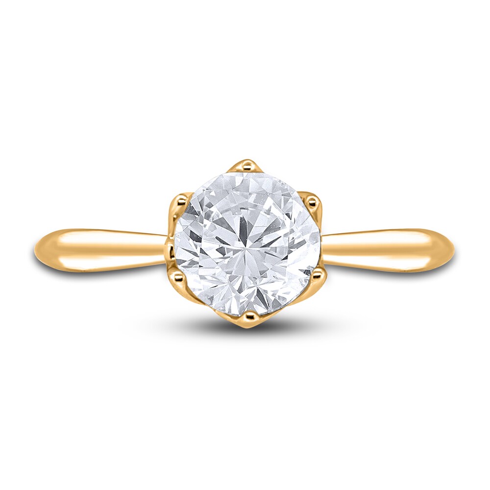 Diamond Cathedral Solitaire Engagement Ring 1-1/2 ct tw Round 14K Yellow Gold (I2/I) UrRiejix Diamond Cathedral Solitaire Engagement Ring 1-1/2 ct tw Round 14K Yellow Gold (I2/I) UrRiejix