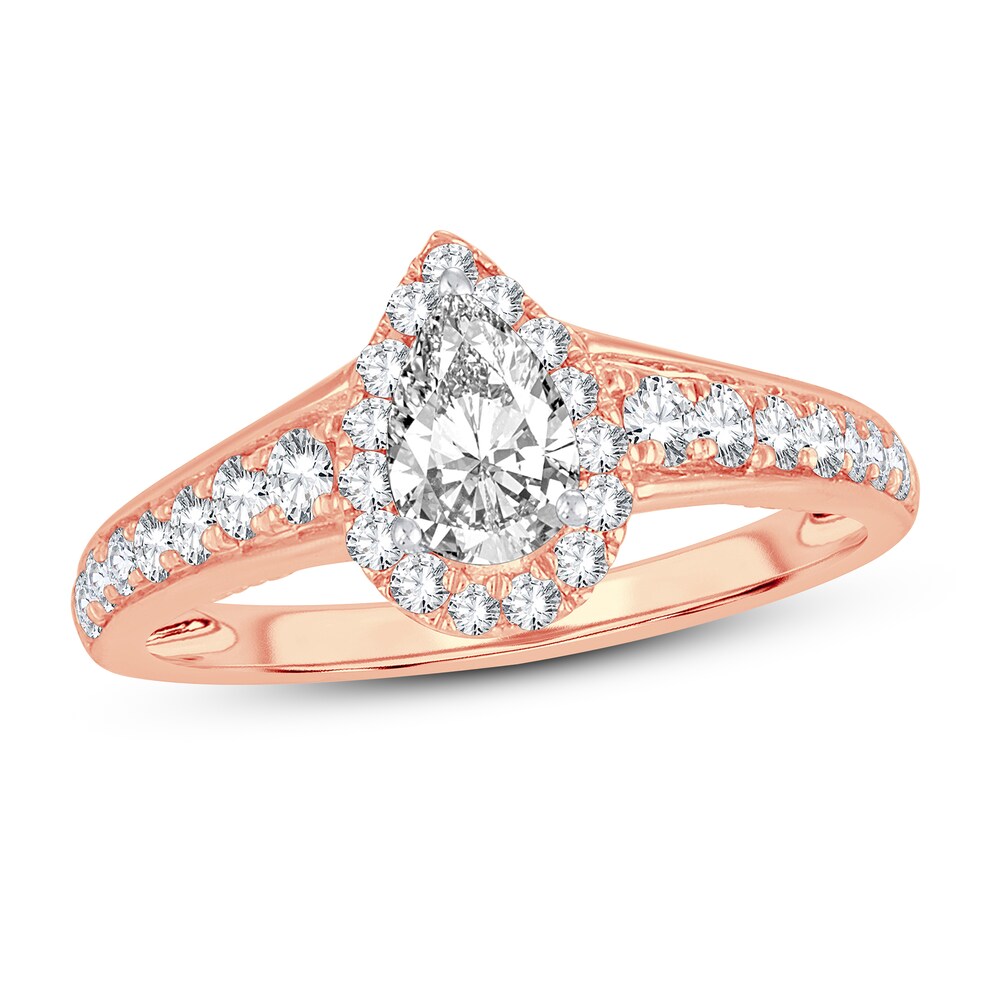 Diamond Engagement Ring 1 ct tw Round/Pear-shaped 14K Rose Gold V2ijwpN4 Diamond Engagement Ring 1 ct tw Round/Pear-shaped 14K Rose Gold V2ijwpN4