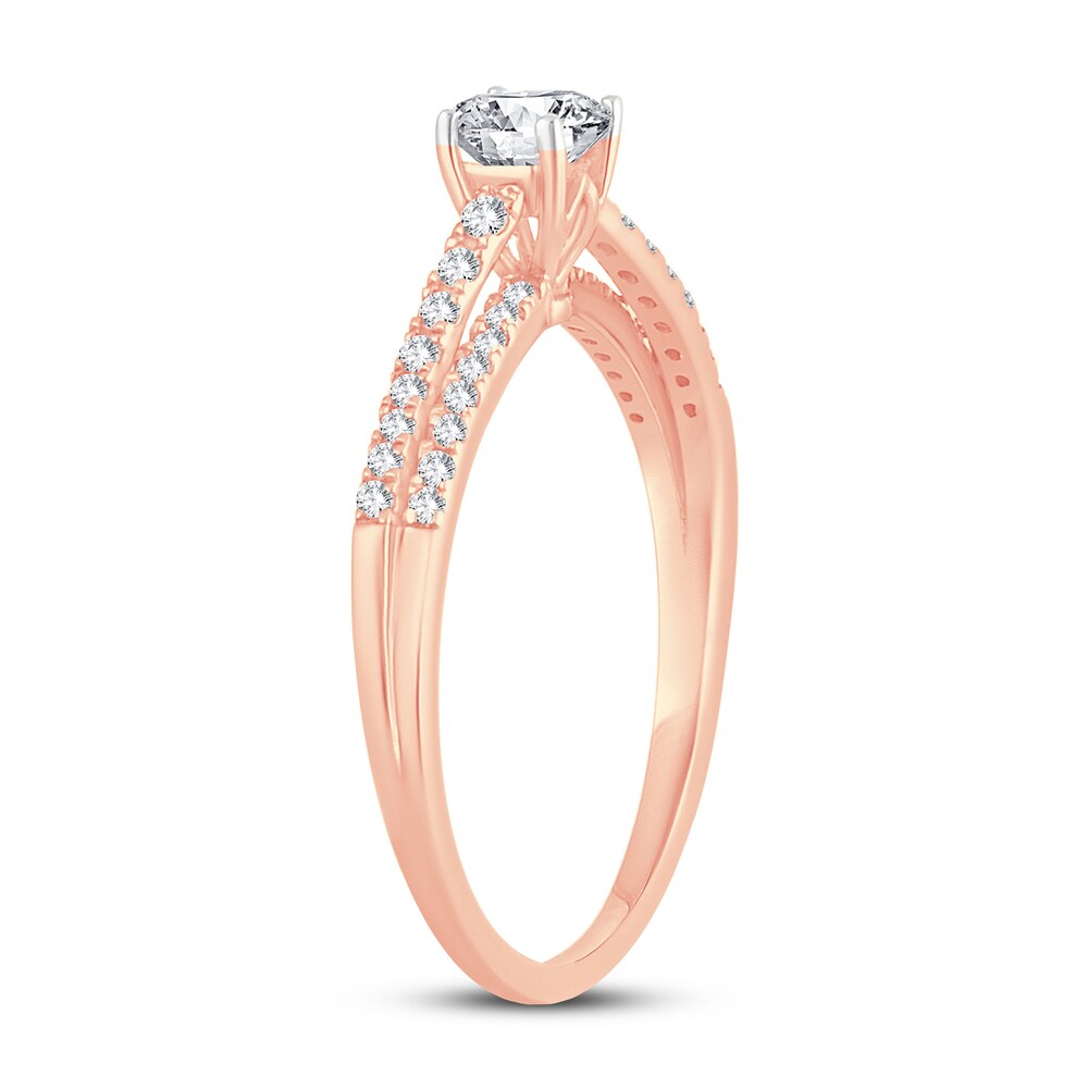 Diamond Engagement Ring 1/2 ct tw Round 14K Rose Gold VLaW3bPH Diamond Engagement Ring 1/2 ct tw Round 14K Rose Gold VLaW3bPH