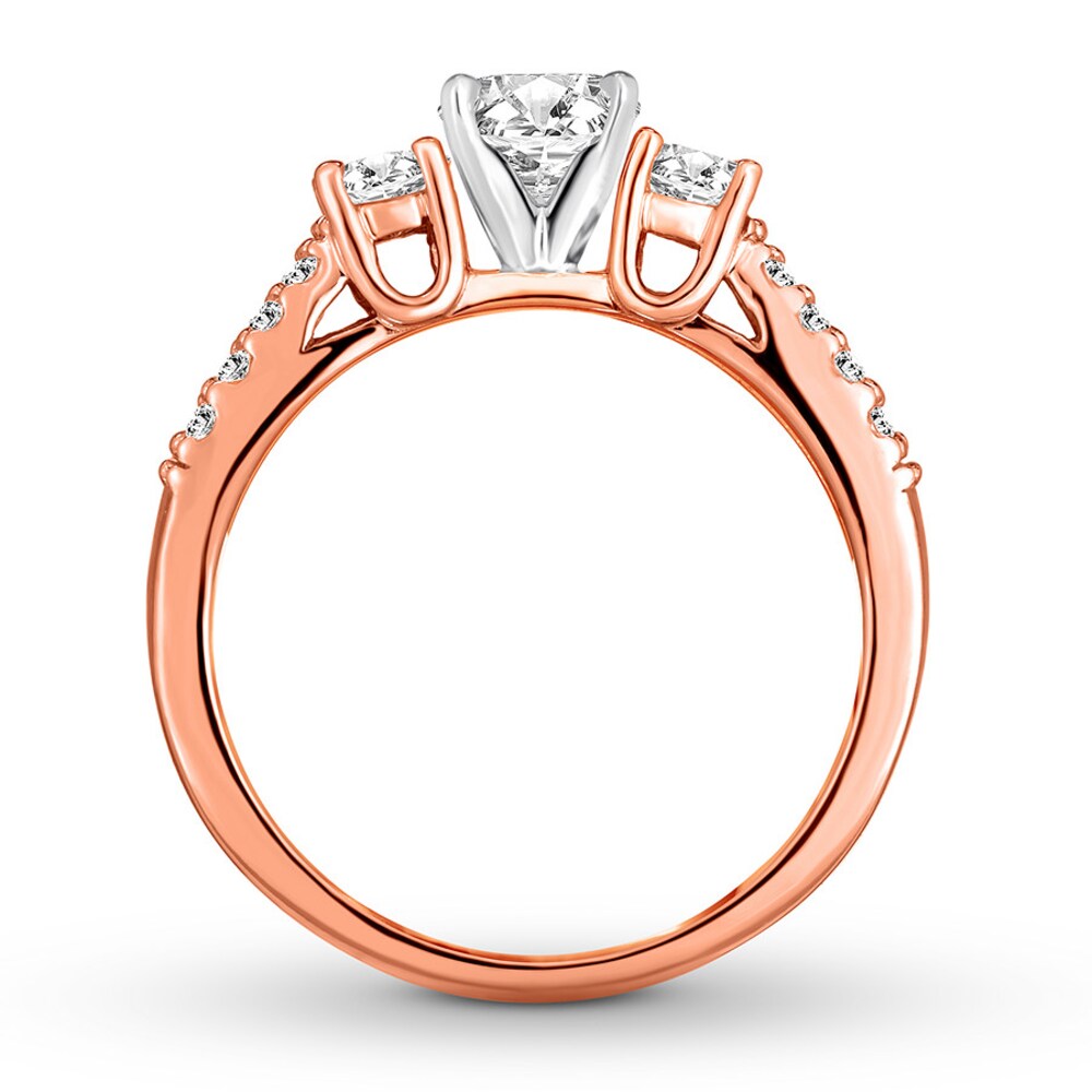 Diamond Engagement Ring 7/8 ct tw Round-cut 14K Rose Gold VN1b8jcH Diamond Engagement Ring 7/8 ct tw Round-cut 14K Rose Gold VN1b8jcH