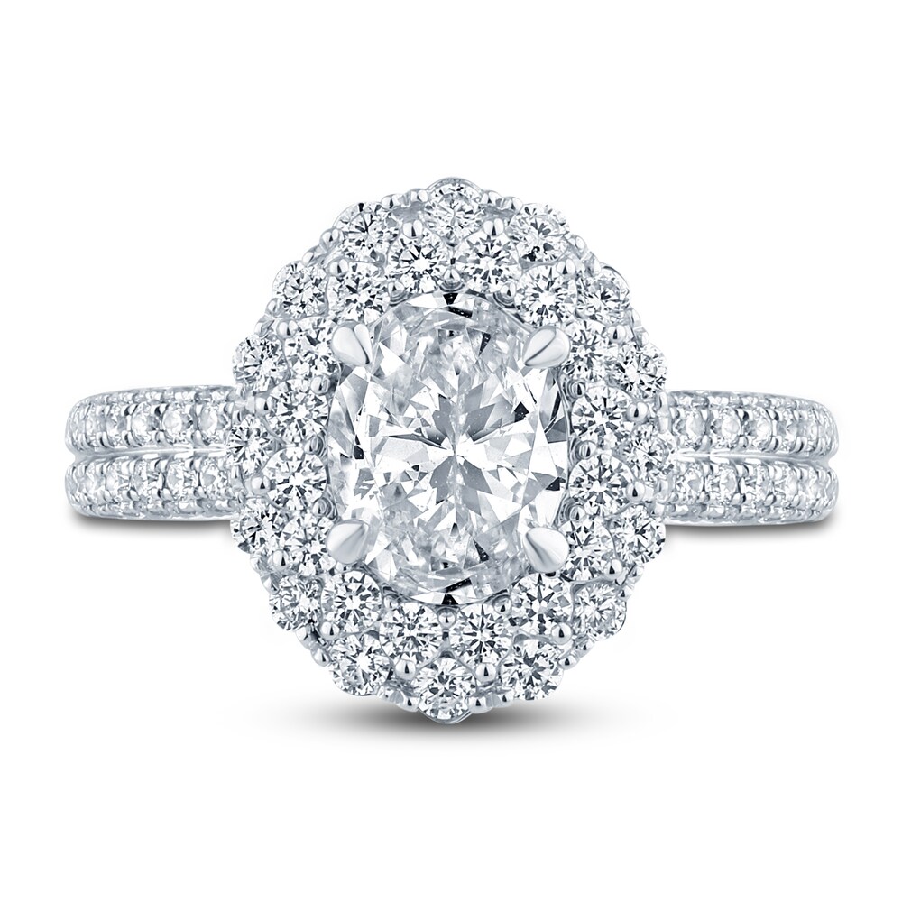 Pnina Tornai Diamond Engagement Ring 2-3/4 ct tw Oval/Round 14K White Gold VQk6RADC