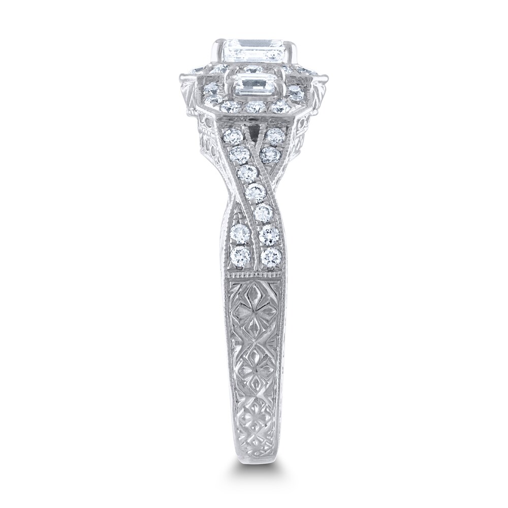 Diamond 3-Stone Engagement Ring 1 ct tw Round/Emerald 14K White Gold Vg08c5lY Diamond 3-Stone Engagement Ring 1 ct tw Round/Emerald 14K White Gold Vg08c5lY