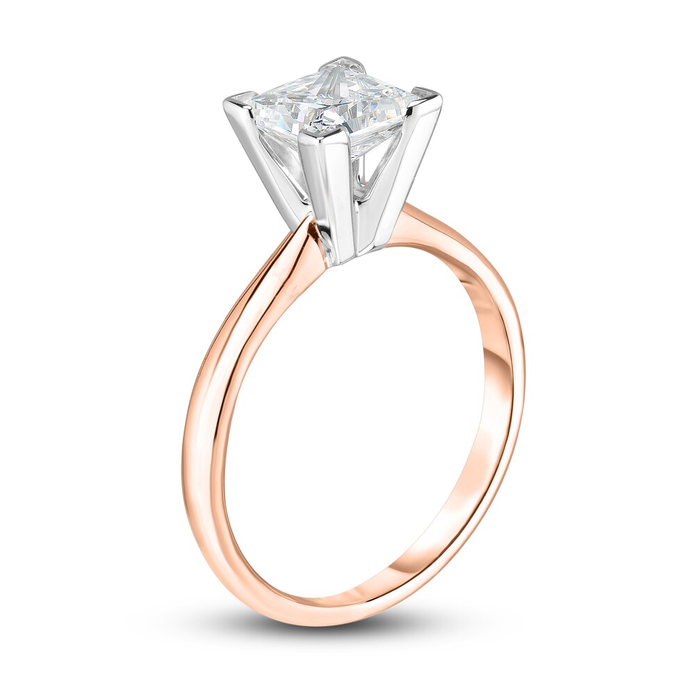 Diamond Solitaire Ring 1 ct tw Princess 14K Rose Gold (I1/I) ViHfLiFv Diamond Solitaire Ring 1 ct tw Princess 14K Rose Gold (I1/I) ViHfLiFv