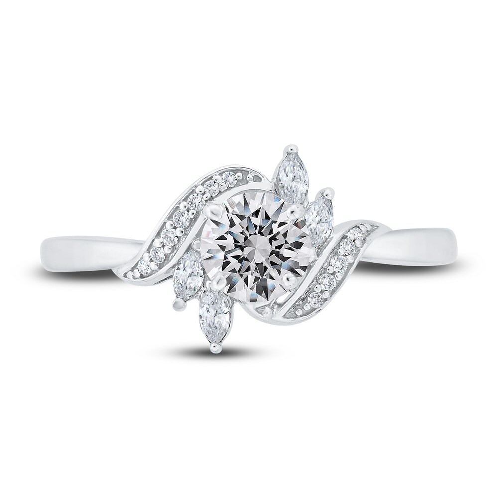 Diamond Engagement Ring 5/8 ct tw Round/Marquise 14K White Gold VlcWT4Q2 Diamond Engagement Ring 5/8 ct tw Round/Marquise 14K White Gold VlcWT4Q2