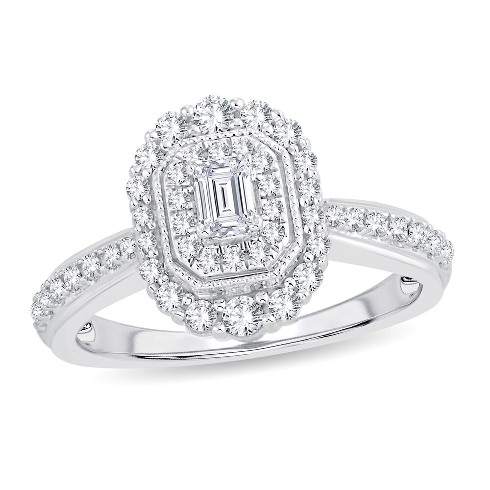 Diamond Ring 5/8 ct tw Emerald-cut 14K White Gold Vmva2oaJ Diamond Ring 5/8 ct tw Emerald-cut 14K White Gold Vmva2oaJ
