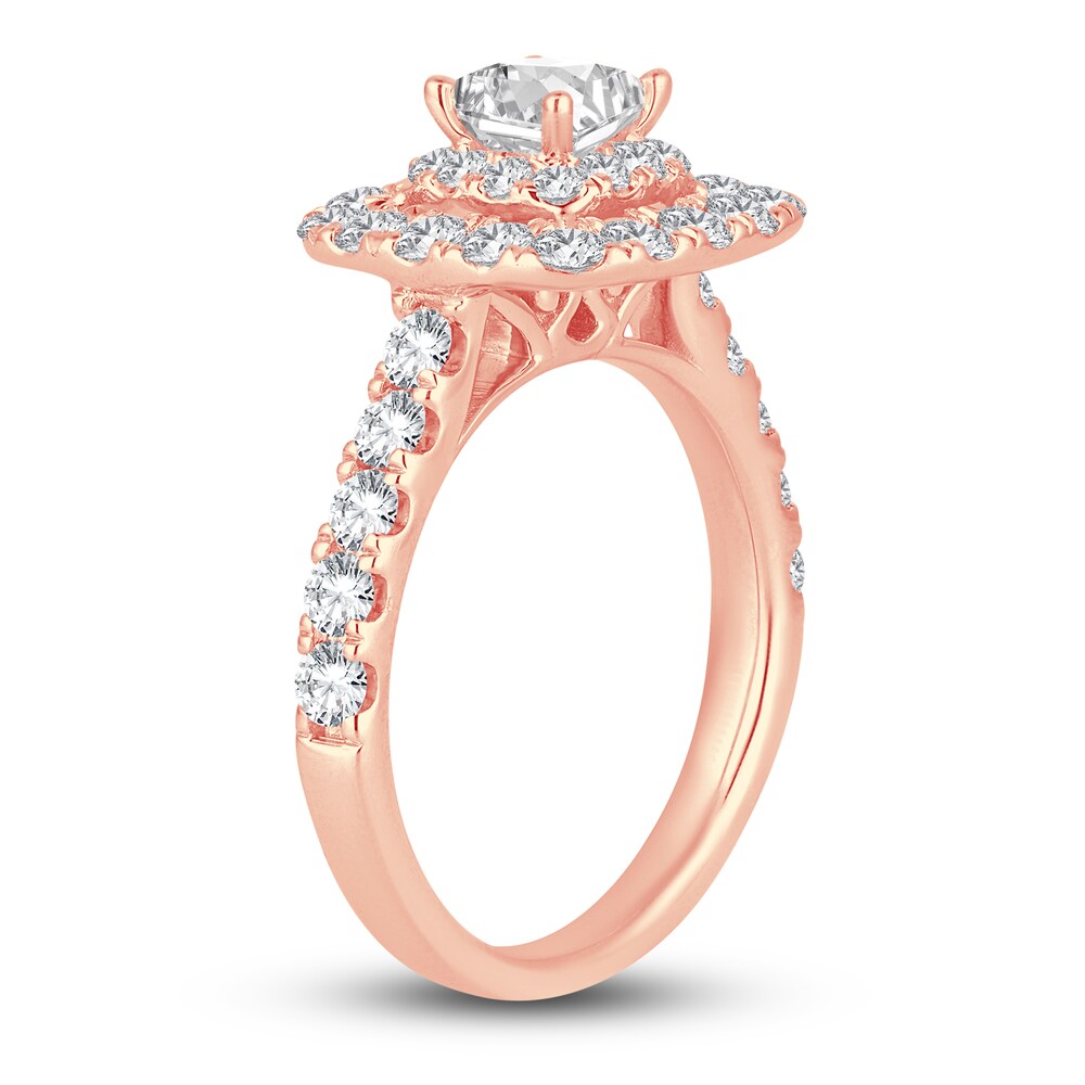 Diamond Engagement Ring 2 ct tw Round/Princess 14K Rose Gold VpiU6swD Diamond Engagement Ring 2 ct tw Round/Princess 14K Rose Gold VpiU6swD