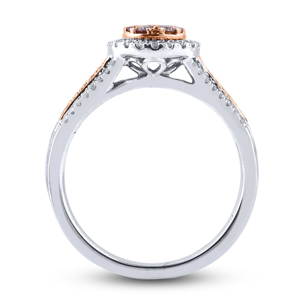 Pink & White Diamond Engagement Ring 1/2 ct tw Round 14K Two-Tone Gold W6vaMnMH Pink & White Diamond Engagement Ring 1/2 ct tw Round 14K Two-Tone Gold W6vaMnMH