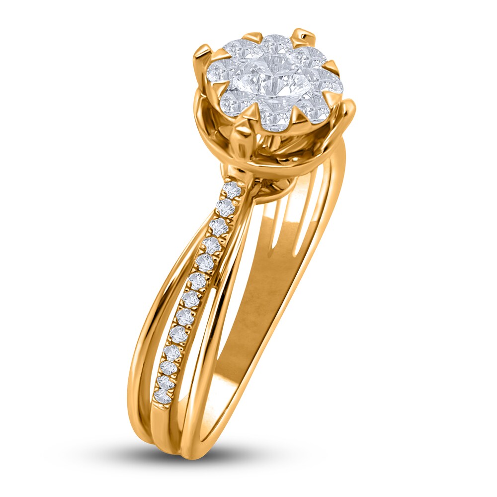 Diamond Engagement Ring 3/8 ct tw Round 14K Yellow Gold W87EcAtD Diamond Engagement Ring 3/8 ct tw Round 14K Yellow Gold W87EcAtD