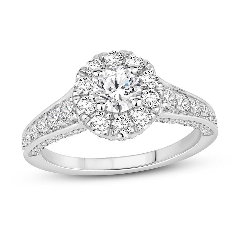 Diamond Engagement Ring 1 3/8 ct tw Round 14K White Gold WOOdZ1lW Diamond Engagement Ring 1 3/8 ct tw Round 14K White Gold WOOdZ1lW