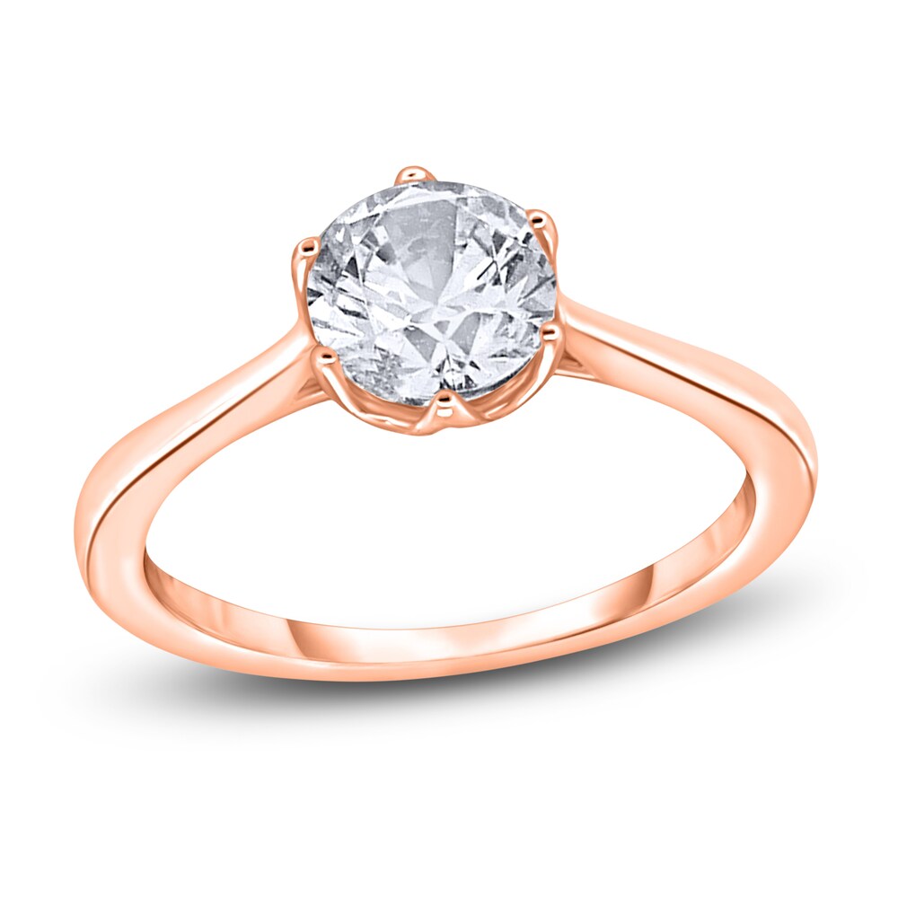 Diamond Cathedral Solitaire Engagement Ring 1-1/2 ct tw Round 14K Rose Gold (I2/I) WimutZLl Diamond Cathedral Solitaire Engagement Ring 1-1/2 ct tw Round 14K Rose Gold (I2/I) WimutZLl