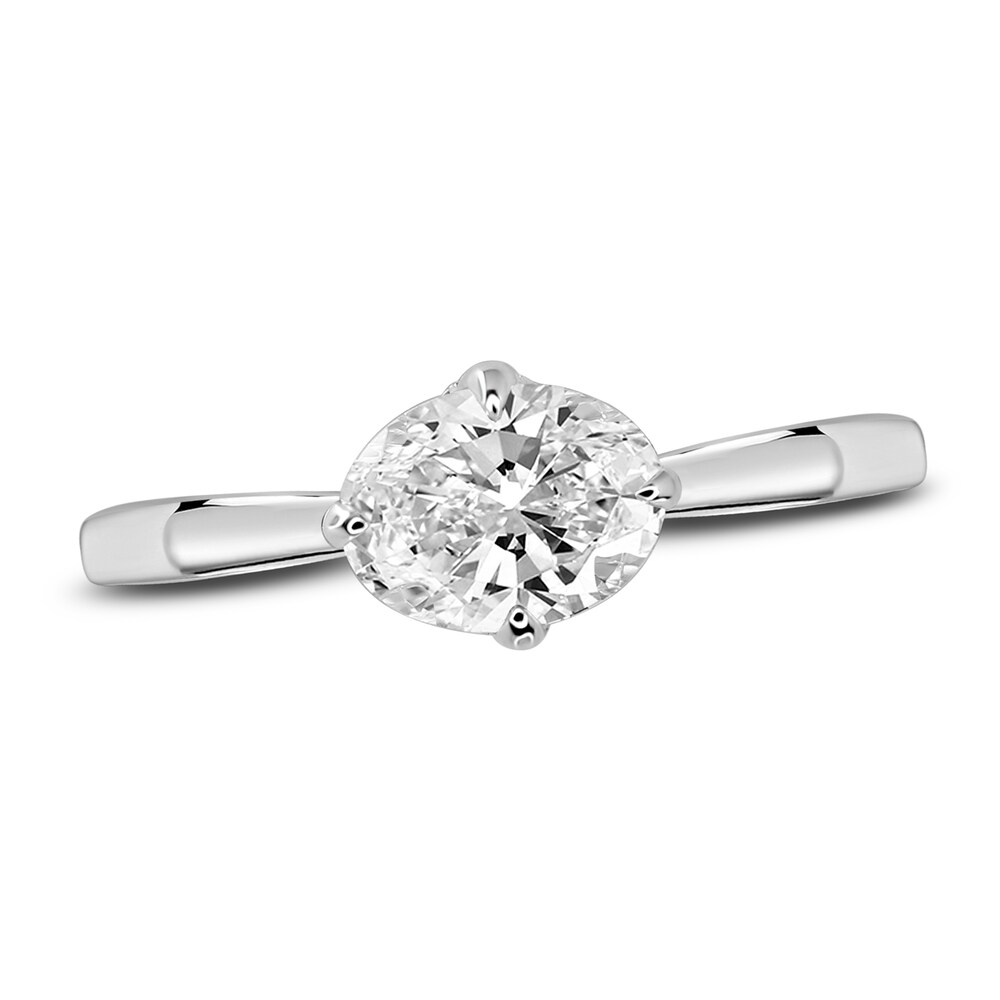 Diamond Solitaire Plus Ring 1 ct tw Oval 14K White Gold WnpxEdCO Diamond Solitaire Plus Ring 1 ct tw Oval 14K White Gold WnpxEdCO