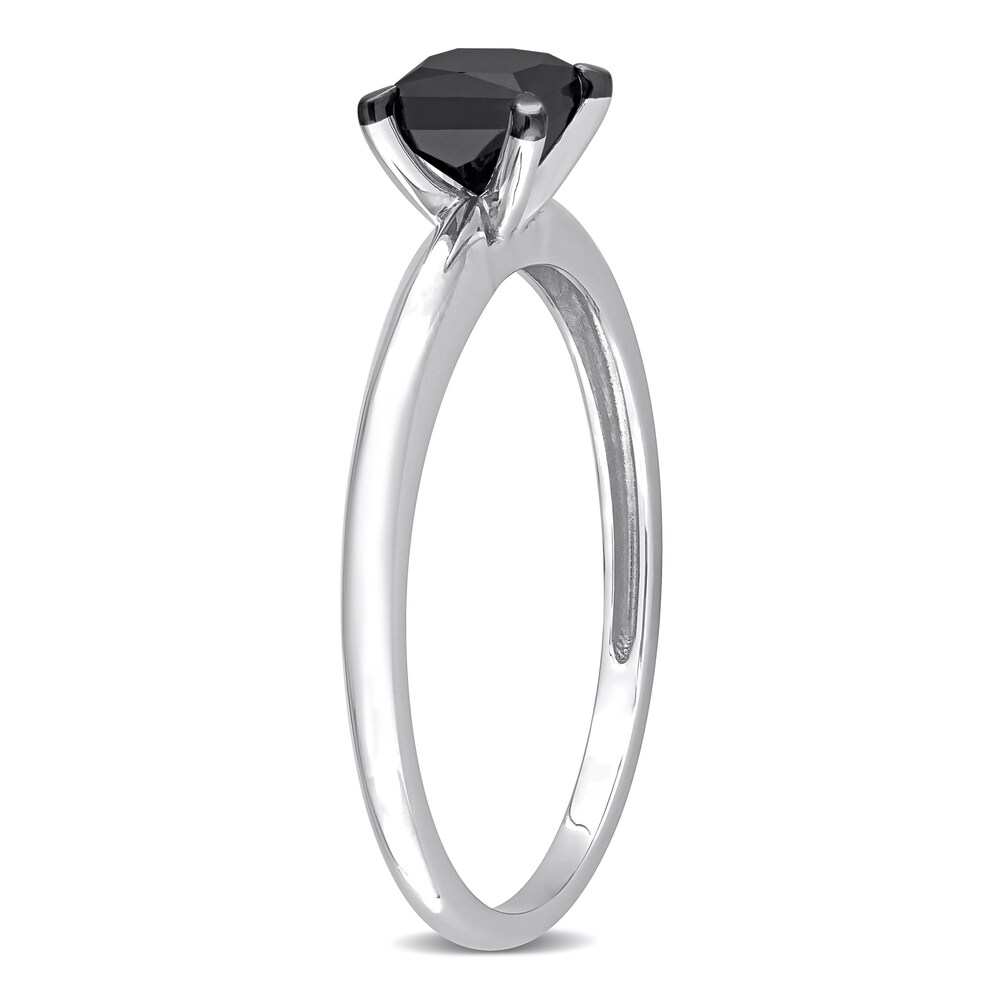 Black Diamond Solitaire Engagement Ring 3/4 ct tw Princess-cut 14K White Gold WpafDSQ1 Black Diamond Solitaire Engagement Ring 3/4 ct tw Princess-cut 14K White Gold WpafDSQ1