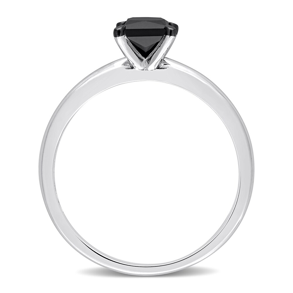 Black Diamond Solitaire Engagement Ring 3/4 ct tw Princess-cut 14K White Gold WpafDSQ1 Black Diamond Solitaire Engagement Ring 3/4 ct tw Princess-cut 14K White Gold WpafDSQ1