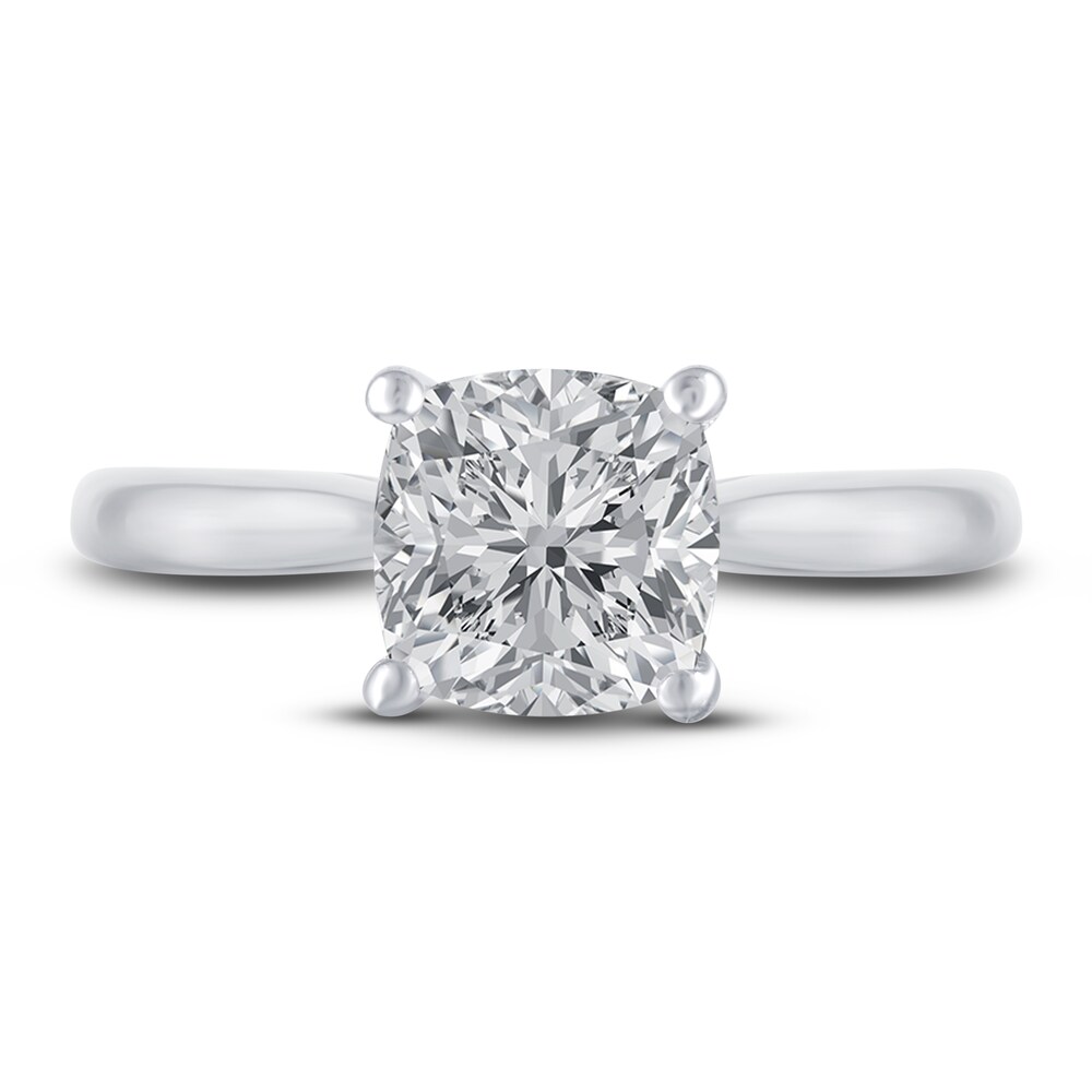Lab-Created Diamond Solitaire Engagement Ring 2-1/2 ct tw Cushion 14K White Gold X4n1oAIv Lab-Created Diamond Solitaire Engagement Ring 2-1/2 ct tw Cushion 14K White Gold X4n1oAIv