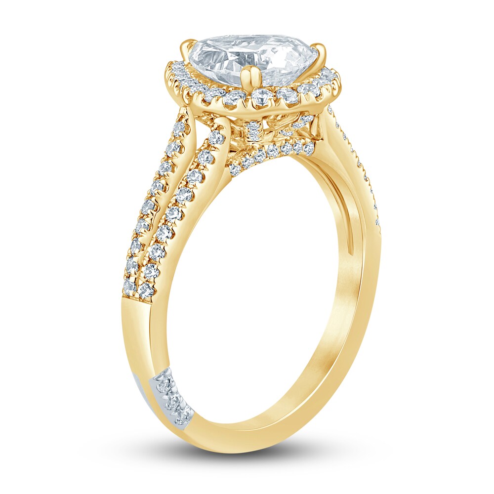 Pnina Tornai Lab-Created Diamond Engagement Ring 2-1/2 ct tw Pear/Round 14K Yellow Gold XE06mAUF Pnina Tornai Lab-Created Diamond Engagement Ring 2-1/2 ct tw Pear/Round 14K Yellow Gold XE06mAUF