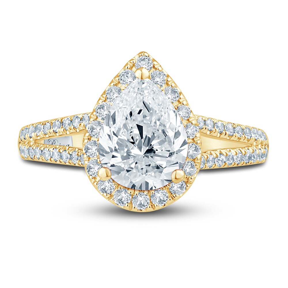 Pnina Tornai Lab-Created Diamond Engagement Ring 2-1/2 ct tw Pear/Round 14K Yellow Gold XE06mAUF Pnina Tornai Lab-Created Diamond Engagement Ring 2-1/2 ct tw Pear/Round 14K Yellow Gold XE06mAUF