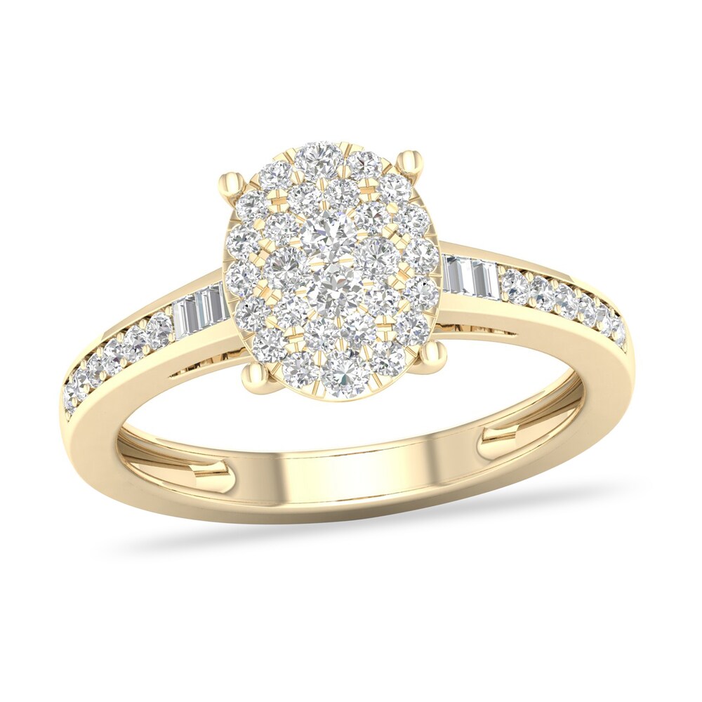 Diamond Ring 1/3 ct tw Baguette/Round-cut 14K Yellow Gold XNxRVfWX Diamond Ring 1/3 ct tw Baguette/Round-cut 14K Yellow Gold XNxRVfWX