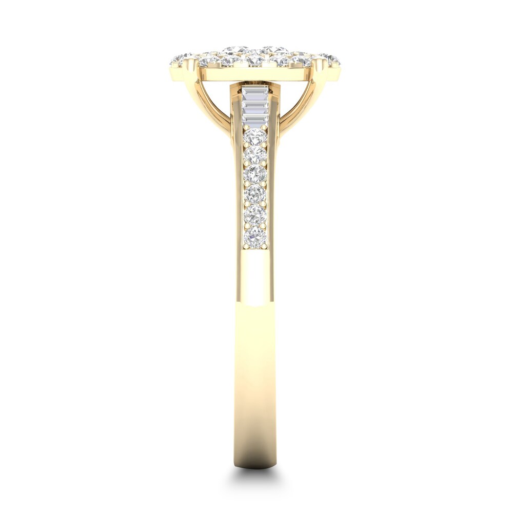 Diamond Ring 1/3 ct tw Baguette/Round-cut 14K Yellow Gold XNxRVfWX Diamond Ring 1/3 ct tw Baguette/Round-cut 14K Yellow Gold XNxRVfWX