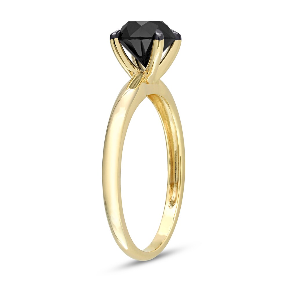 Black Diamond Solitaire Engagement Ring 1-1/2 ct tw Round-cut 14K Yellow Gold XWVvZC8E Black Diamond Solitaire Engagement Ring 1-1/2 ct tw Round-cut 14K Yellow Gold XWVvZC8E