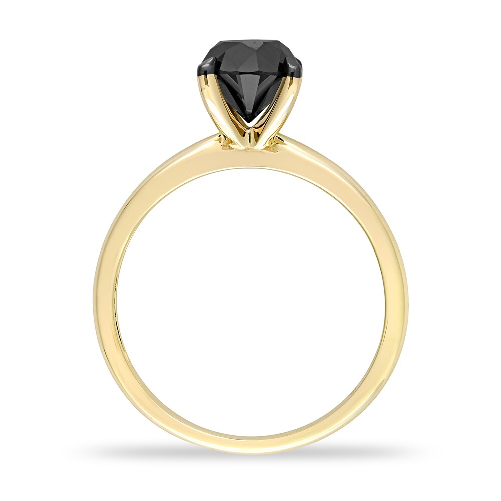 Black Diamond Solitaire Engagement Ring 1-1/2 ct tw Round-cut 14K Yellow Gold XWVvZC8E Black Diamond Solitaire Engagement Ring 1-1/2 ct tw Round-cut 14K Yellow Gold XWVvZC8E