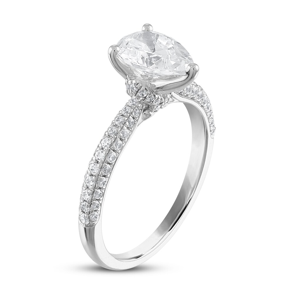 Diamond Engagement Ring 1-3/8 ct tw Pear-shaped/Round 14K White Gold XfYDuecb Diamond Engagement Ring 1-3/8 ct tw Pear-shaped/Round 14K White Gold XfYDuecb