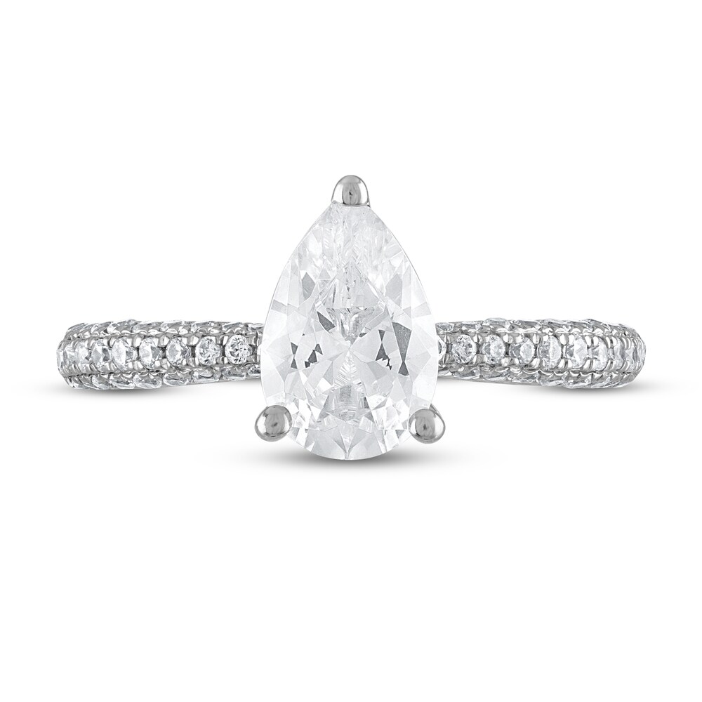 Diamond Engagement Ring 1-3/8 ct tw Pear-shaped/Round 14K White Gold XfYDuecb Diamond Engagement Ring 1-3/8 ct tw Pear-shaped/Round 14K White Gold XfYDuecb