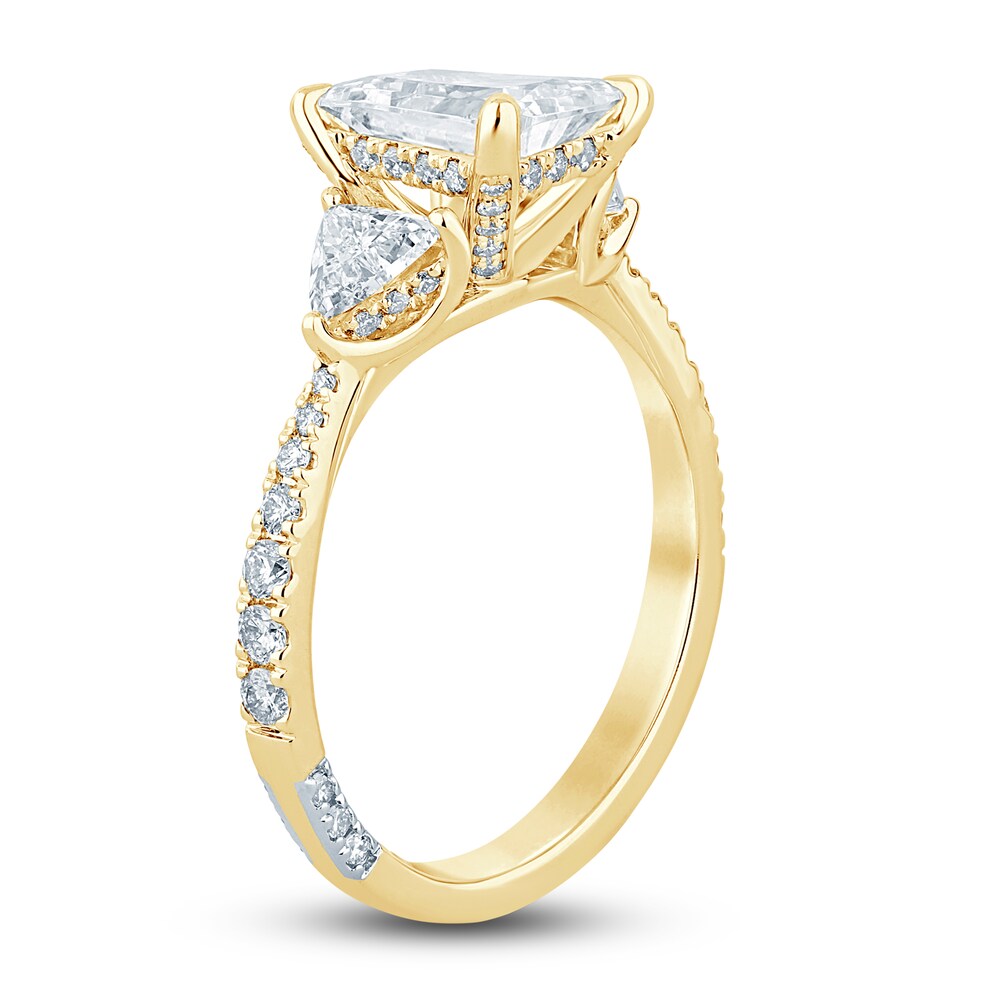 Pnina Tornai Diamond Engagement Ring 2-7/8 ct tw Radiant/Trillion/ Round 14K Yellow Gold Xmro578Z Pnina Tornai Diamond Engagement Ring 2-7/8 ct tw Radiant/Trillion/ Round 14K Yellow Gold Xmro578Z