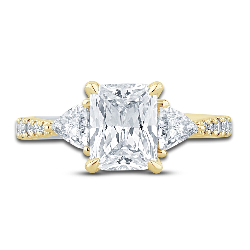 Pnina Tornai Diamond Engagement Ring 2-7/8 ct tw Radiant/Trillion/ Round 14K Yellow Gold Xmro578Z Pnina Tornai Diamond Engagement Ring 2-7/8 ct tw Radiant/Trillion/ Round 14K Yellow Gold Xmro578Z