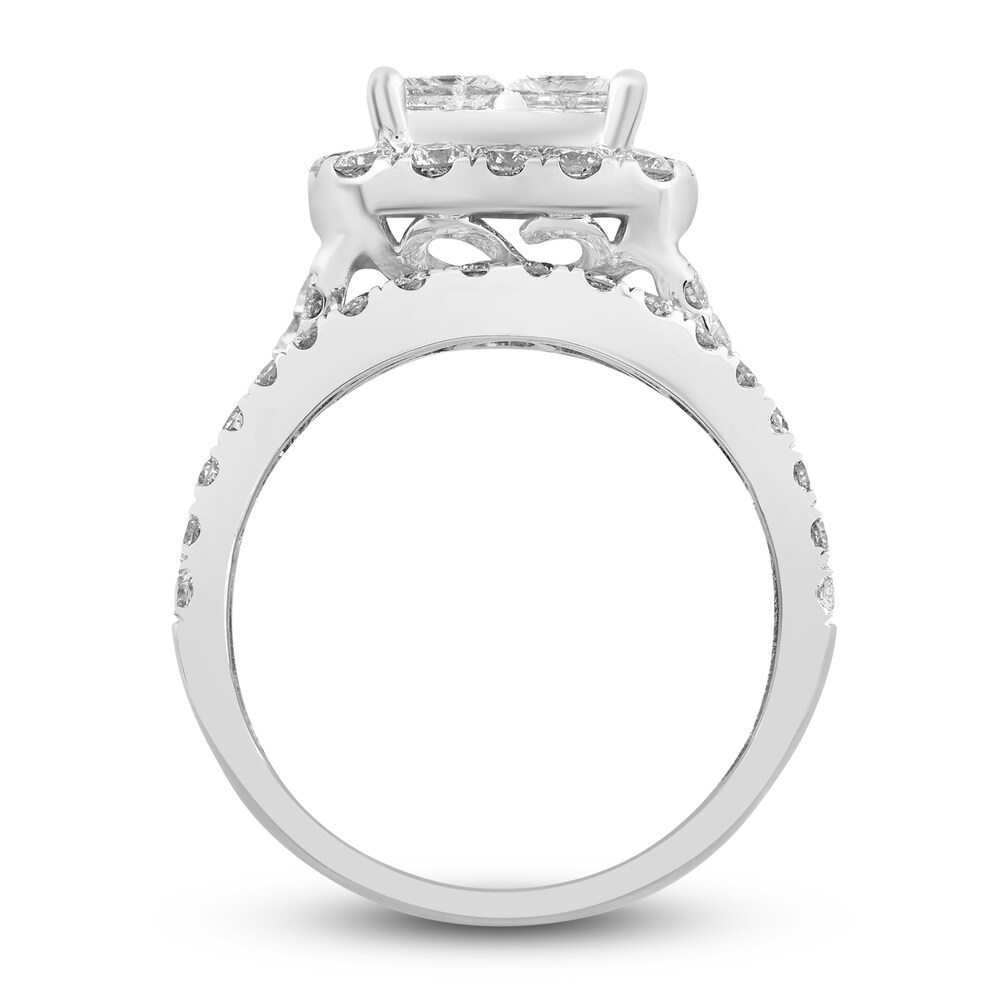 Diamond Engagement Ring 3 ct tw Princess/Round 14K White Gold XoWcAVo6 Diamond Engagement Ring 3 ct tw Princess/Round 14K White Gold XoWcAVo6