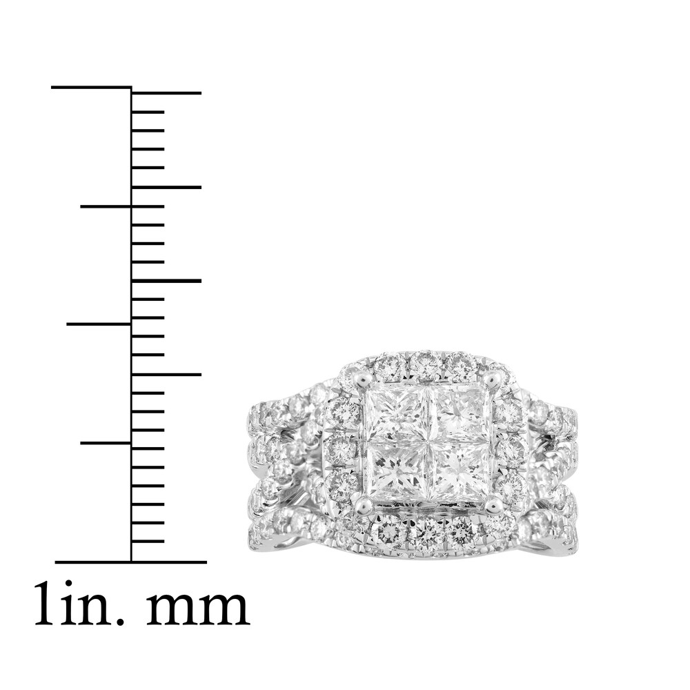 Diamond Engagement Ring 3 ct tw Princess/Round 14K White Gold XoWcAVo6 Diamond Engagement Ring 3 ct tw Princess/Round 14K White Gold XoWcAVo6