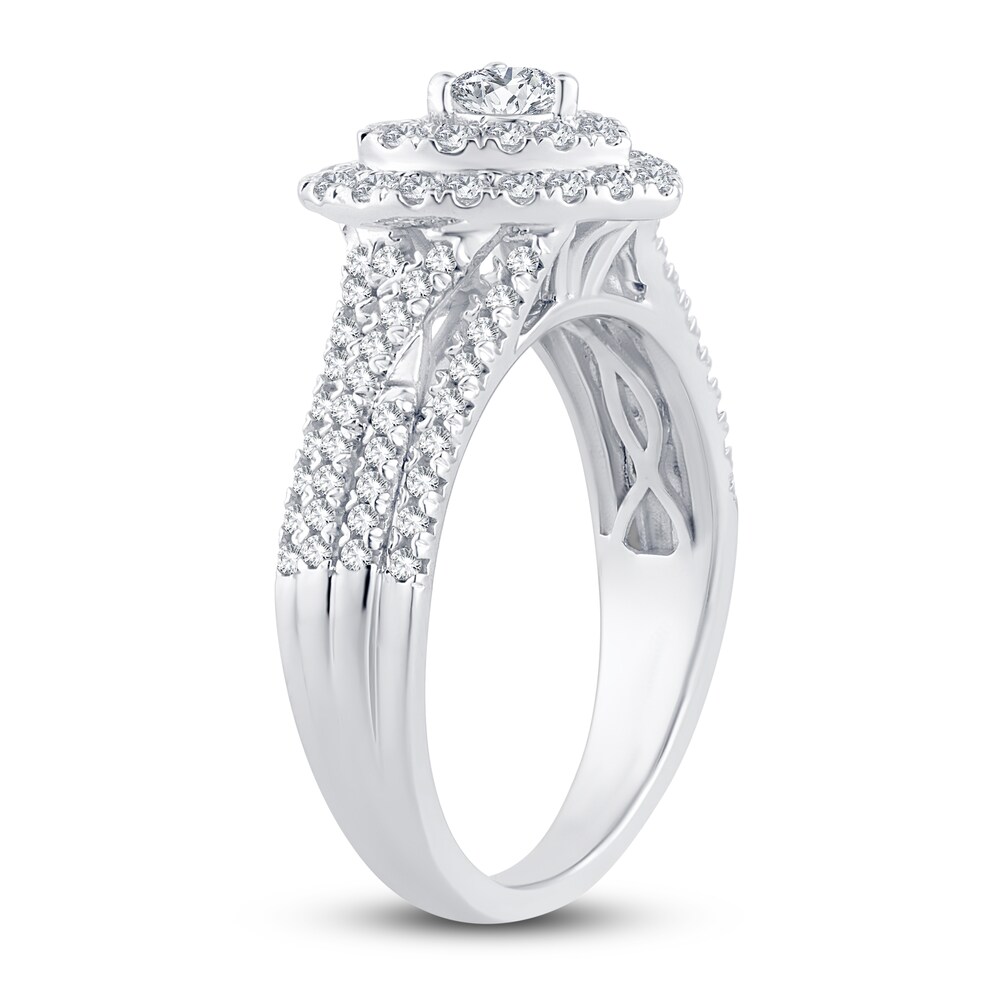 Diamond Heart Ring 3/4 ct tw Round 14K White Gold XufSMPPE Diamond Heart Ring 3/4 ct tw Round 14K White Gold XufSMPPE