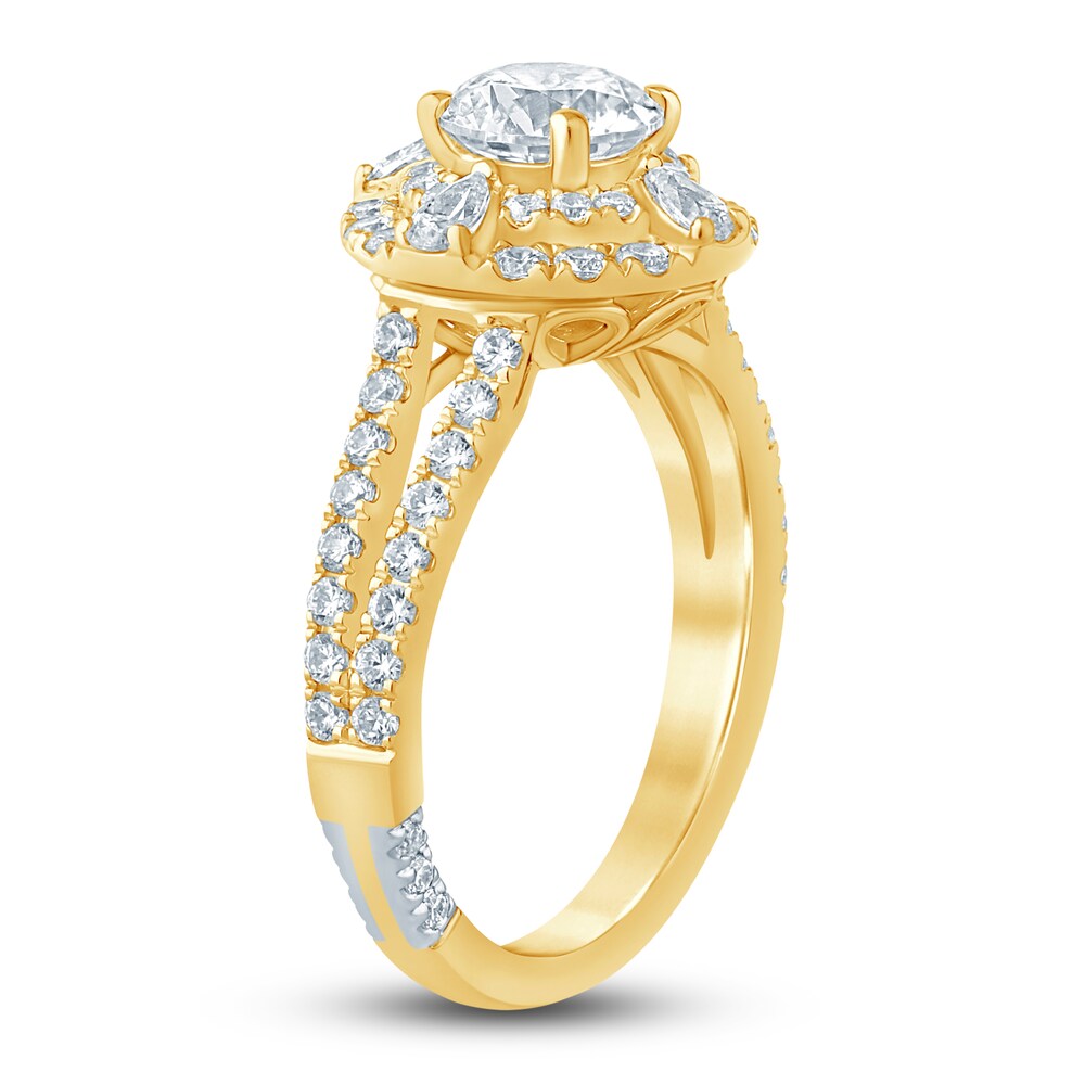 Pnina Tornai Diamond Engagement Ring 2 ct tw Round/Pear 14K Yellow Gold XyX83MNx Pnina Tornai Diamond Engagement Ring 2 ct tw Round/Pear 14K Yellow Gold XyX83MNx