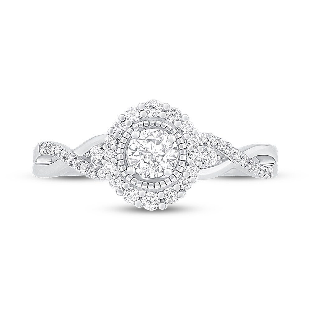 Diamond Engagement Ring 3/8 ct tw Round 14K White Gold Y2V1iEeY Diamond Engagement Ring 3/8 ct tw Round 14K White Gold Y2V1iEeY